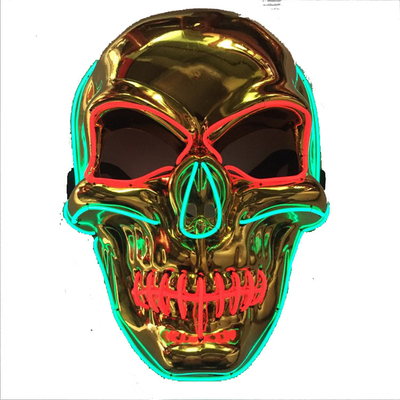 Masker die van het het Skelet Lichte omhoog Volledige Gezicht van Halloween het Enge in het Donkere Volwassenengoud gloeien