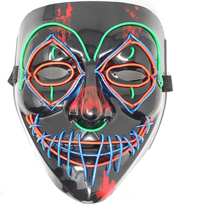 Van het multi LEIDENE van Kleurenhalloween Enge Lichtgevend Gezichtsmasker in Dark