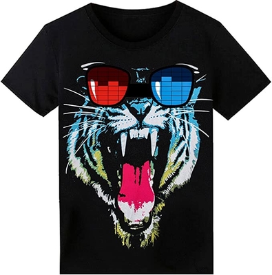 Correcte Sensor die LEIDENE T-shirt met Manierdruk opvlammen voor Volwassenen