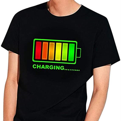 Het licht op Geluid Geactiveerde Geleide T-shirt met Muziek voor ijlt Partijfestival