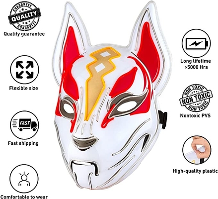 Van het BELANGRIJKE van Halloween van de vosafwijking het Licht Gezichtsmasker omhoog voor Cosplay-Spelpartij