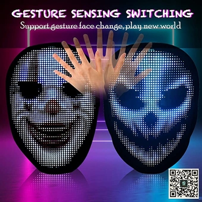 Slimme LEIDEN van Bluetooth Smartphone App Gezichtsmasker het Glanzen Gezichtscosplay Licht omhoog