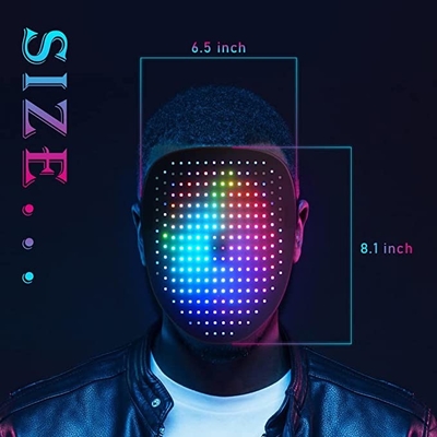 Navulbare Slimme LEIDEN van USB Gezichtsmasker met 25 Glowy-Gezichten en 25 Animatie