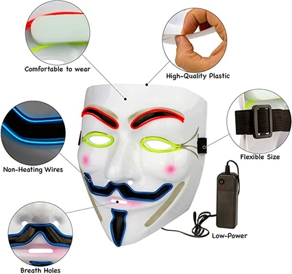Witte LEIDEN van Halloween Gezichtsmasker V voor de Anonieme Kerel van het Vetemasker