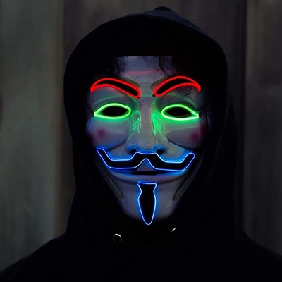 Witte LEIDEN van Halloween Gezichtsmasker V voor de Anonieme Kerel van het Vetemasker