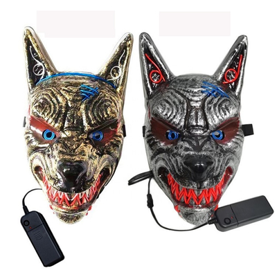 Wolf Animal Scary Halloween-LEIDEN Gezichtsmasker voor Mannen Vrouwen die in Dark gloeien
