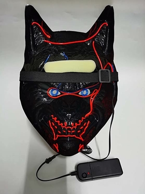 Wolf Animal Scary Halloween-LEIDEN Gezichtsmasker voor Mannen Vrouwen die in Dark gloeien