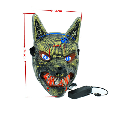 Wolf Animal Scary Halloween-LEIDEN Gezichtsmasker voor Mannen Vrouwen die in Dark gloeien