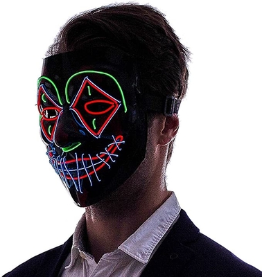 Van het multi LEIDENE van Kleurenhalloween Enge Lichtgevend Gezichtsmasker in Dark