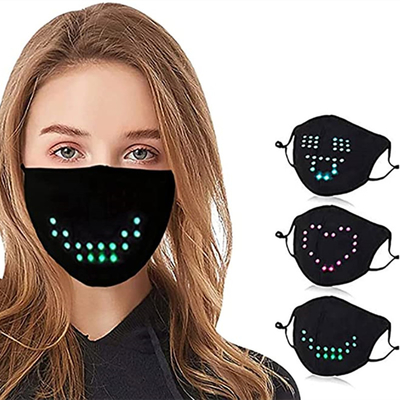 Het LEIDENE Geluid activeerde Lichtgevende de Spraakherkenning Eenvoudige Animatie van het Gezichtsmasker