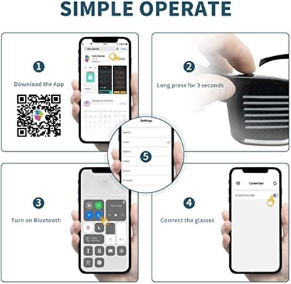 Bluetooth App verbond Programmeerbare Flintglas Slimme DIY Oogglazen