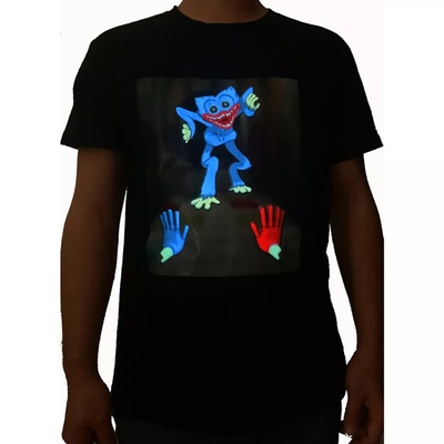 Van de flexibele LEIDENE de Zachte Lichte omhoog Gloeiende Zwarte Verlichtingst-shirt