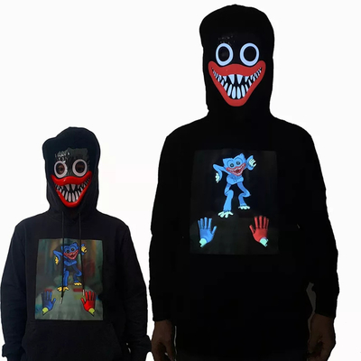 Van de flexibele LEIDENE de Zachte Lichte omhoog Gloeiende Zwarte Verlichtingst-shirt