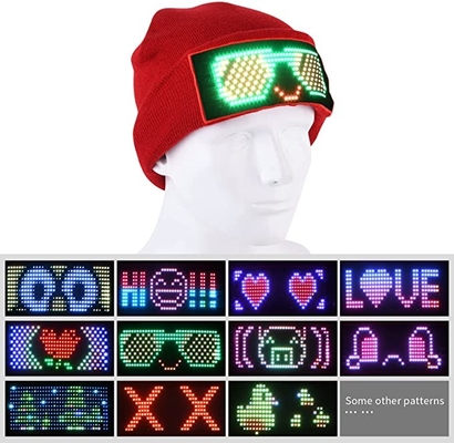 LEIDEN van vertoningsbeanie hat bluetooth APP DIY Slim GLB Unisex-Editable