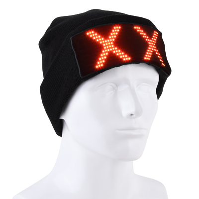Van de LEIDENE de Verlichting Programmeerbaar Beanie Cap Bluetooth APP Vertoningshoed