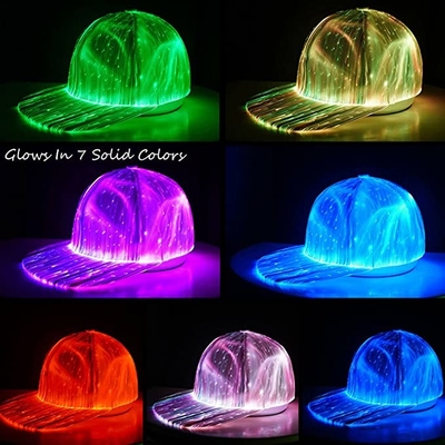 Kappen van het vezel de Optische Lichtgevende Honkbal 7 Regelbare Kleuren Gloeiende Kappen