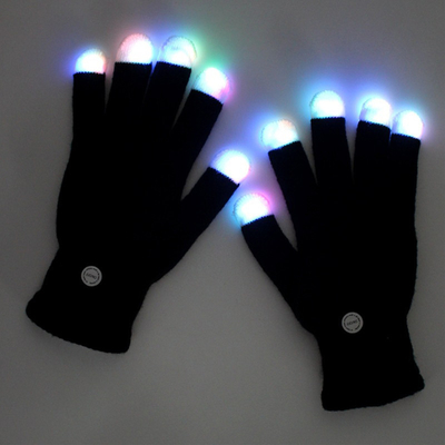 Lichtgevende leiden ijlen Partijlicht op Vingerhandschoenen die Zwarte opvlammen