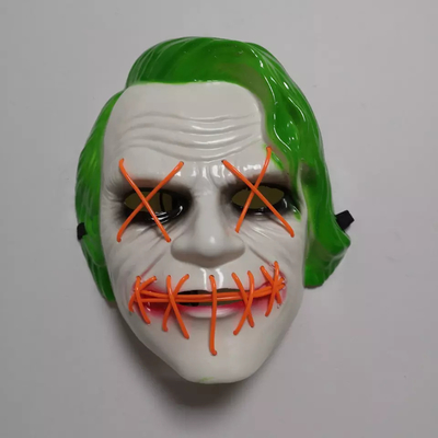 Groen Jokerhalloween Geleid Licht op Masker voor Maskeradepartij Cosplay