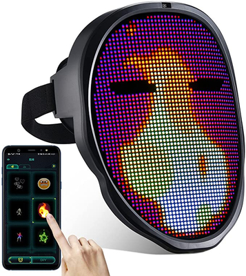 ABS Plastic LEIDENE van Bluetooth Maskerapp Controle DIY het Uitgeven Tekstbeeld en Foto