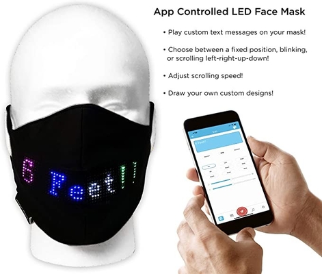 Programmeerbare LEIDEN van het partijfestival Gezichtsmasker Bluetooth App Gecontroleerd Navulbaar USB