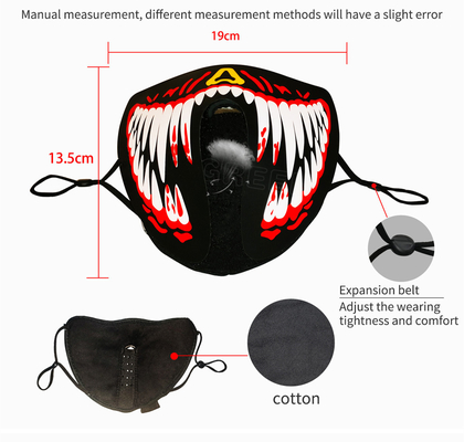 Navulbare de Stem LEIDEN van USB Gezichtsmasker 4 Opvlammende Wijzen voor Partij Halloween